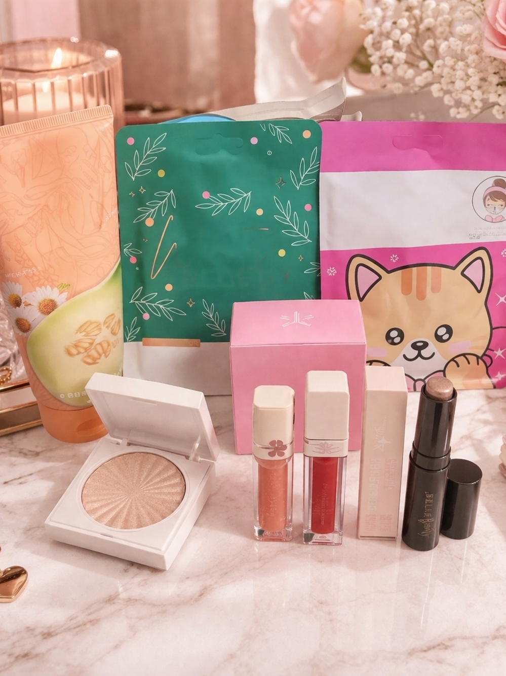 ✨ Beauty Bundle – Face Masks + Colorgram Lip Set + Makeup Essentials ✨